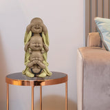 Estatua 3 Budas sonrientes - No ver nada - No oír nada - No decir nada - Bebé Buda Conjunto simbólico - Estado de ánimo tranquilo y alegre - Decoración Zen -Al. 18 cm - Estatuillas y esculturas Zen'Light Naty Shop