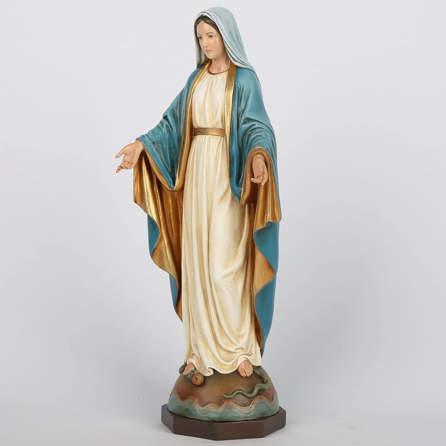 BC Estatua católica de Nuestra Señora de Gracia Figura de altar de la Virgen María Regalo religioso para la madre Decoraciones católicas para el hogar 34,3 cm de altura Pintado a mano por Buildclassic (Elegant) Naty Shop Estatuas y esculturas