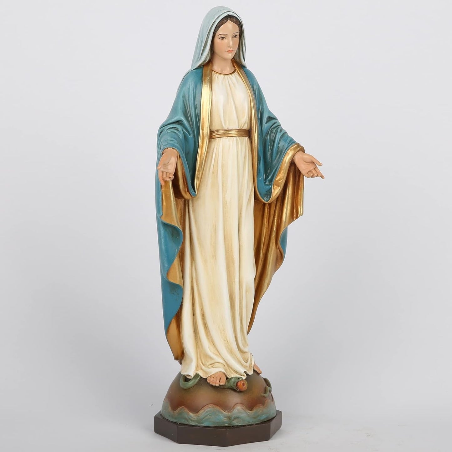 BC Estatua católica de Nuestra Señora de Gracia Figura de altar de la Virgen María Regalo religioso para la madre Decoraciones católicas para el hogar 34,3 cm de altura Pintado a mano por Buildclassic (Elegant) Naty Shop Estatuas y esculturas