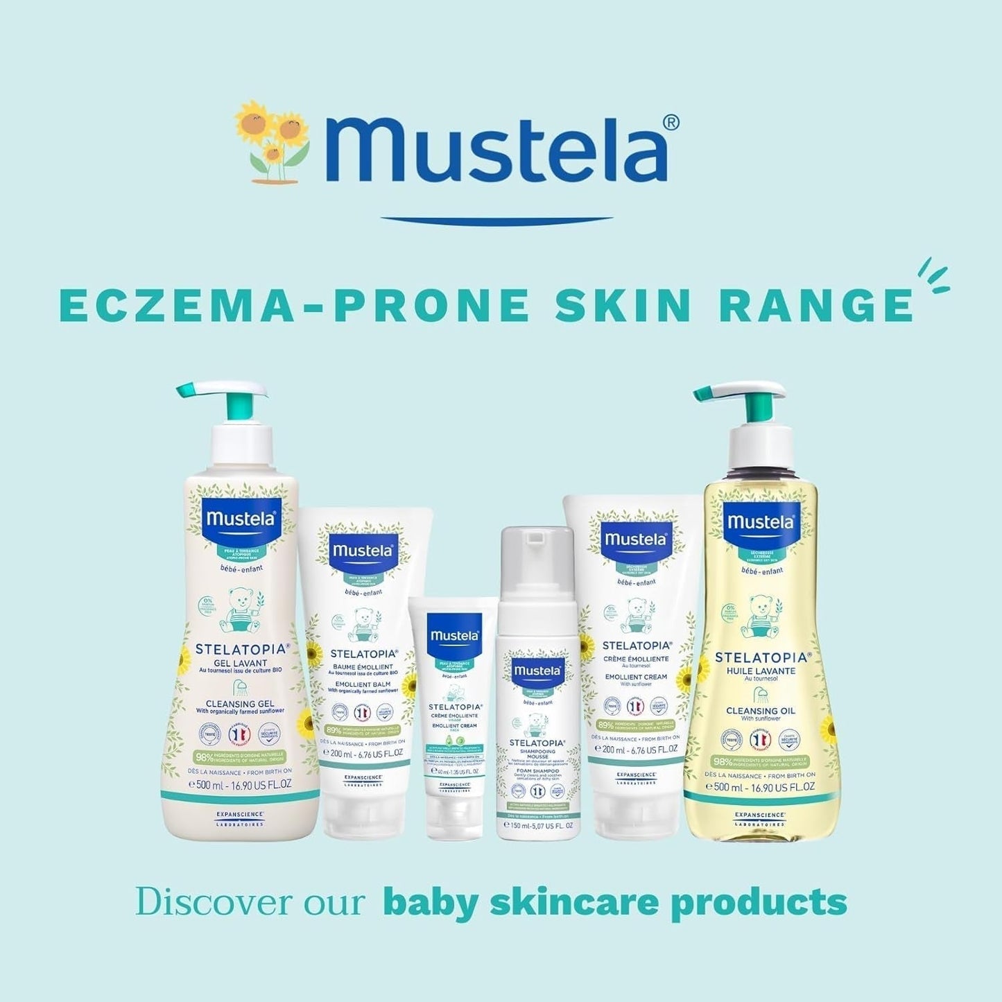 Stelatopia Champú Mousse para cuero cabelludo con sequedad extrema o dermatitis atópica, cabello, bebés, niños, toda la familia - reduce las rojeces y el picor (150ml) Infantil - Baño y Cuidado Naty Shop