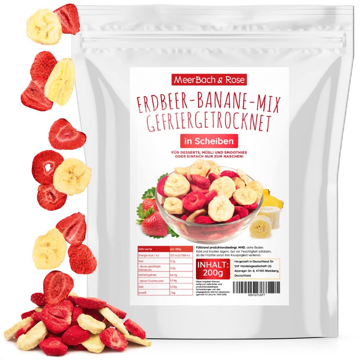 Mix fresa-plátano 200g - fresas liofilizadas y plátanos liofilizados como delicioso snack en bolsa Productos deshidratados Naty Shop Título predeterminado