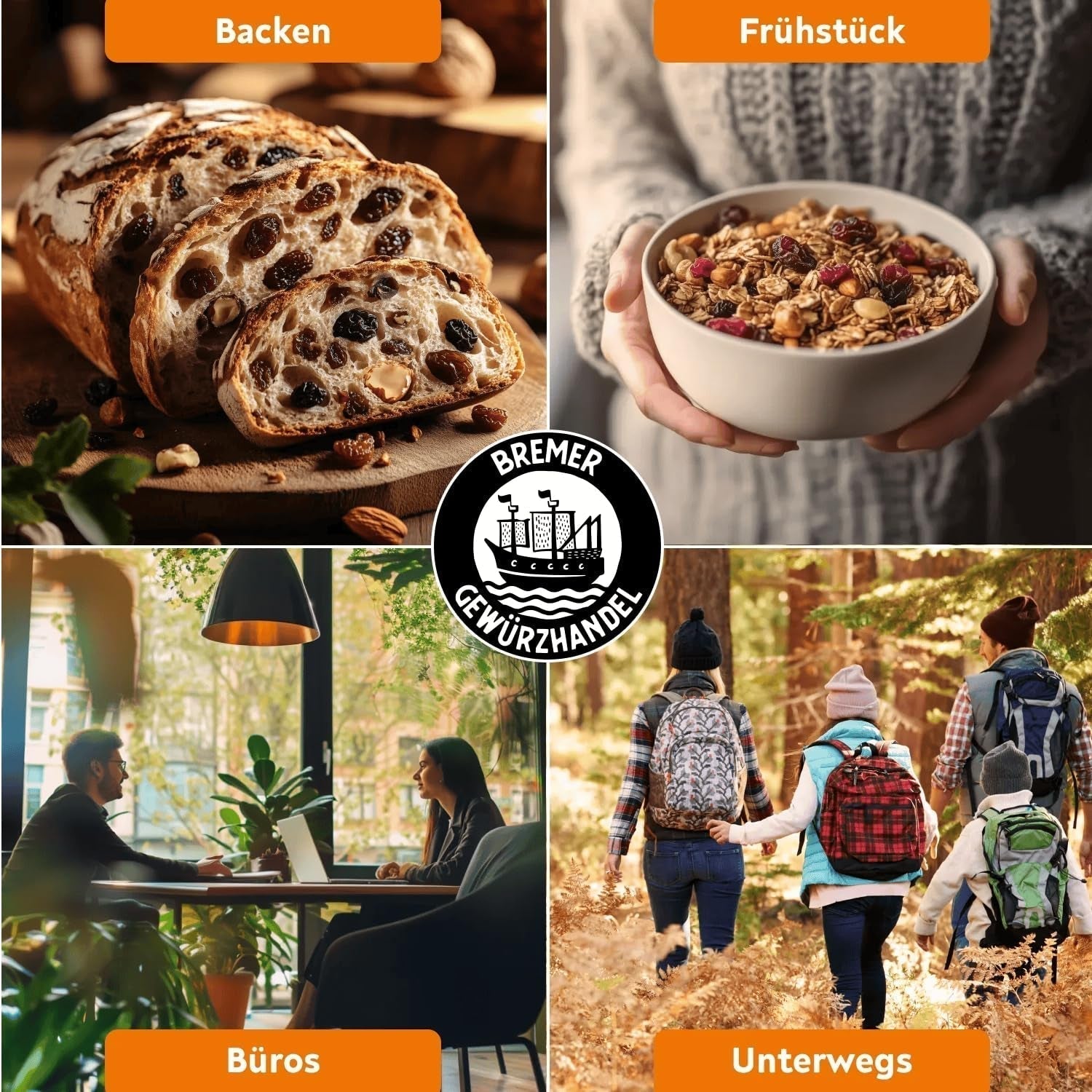 Uvas Bremer Gewürzhandel, secas, sin azufre y sin azúcares añadidos, 1kg Productos deshidratados Naty Shop