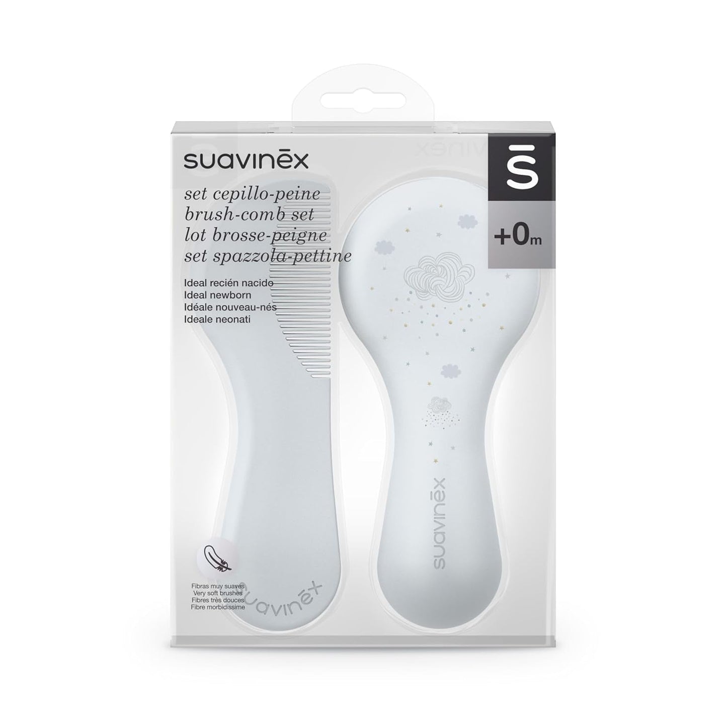 Suavinex 3162384 Peine con cepillo, azul Infantil - Baño y Cuidado de la piel Naty Shop