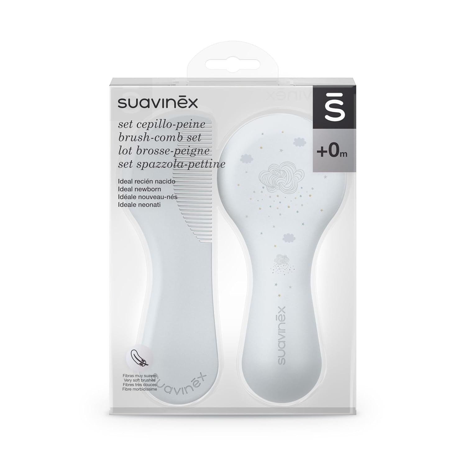 Suavinex 3162384 Peine con cepillo, azul Infantil - Baño y Cuidado de la piel Naty Shop