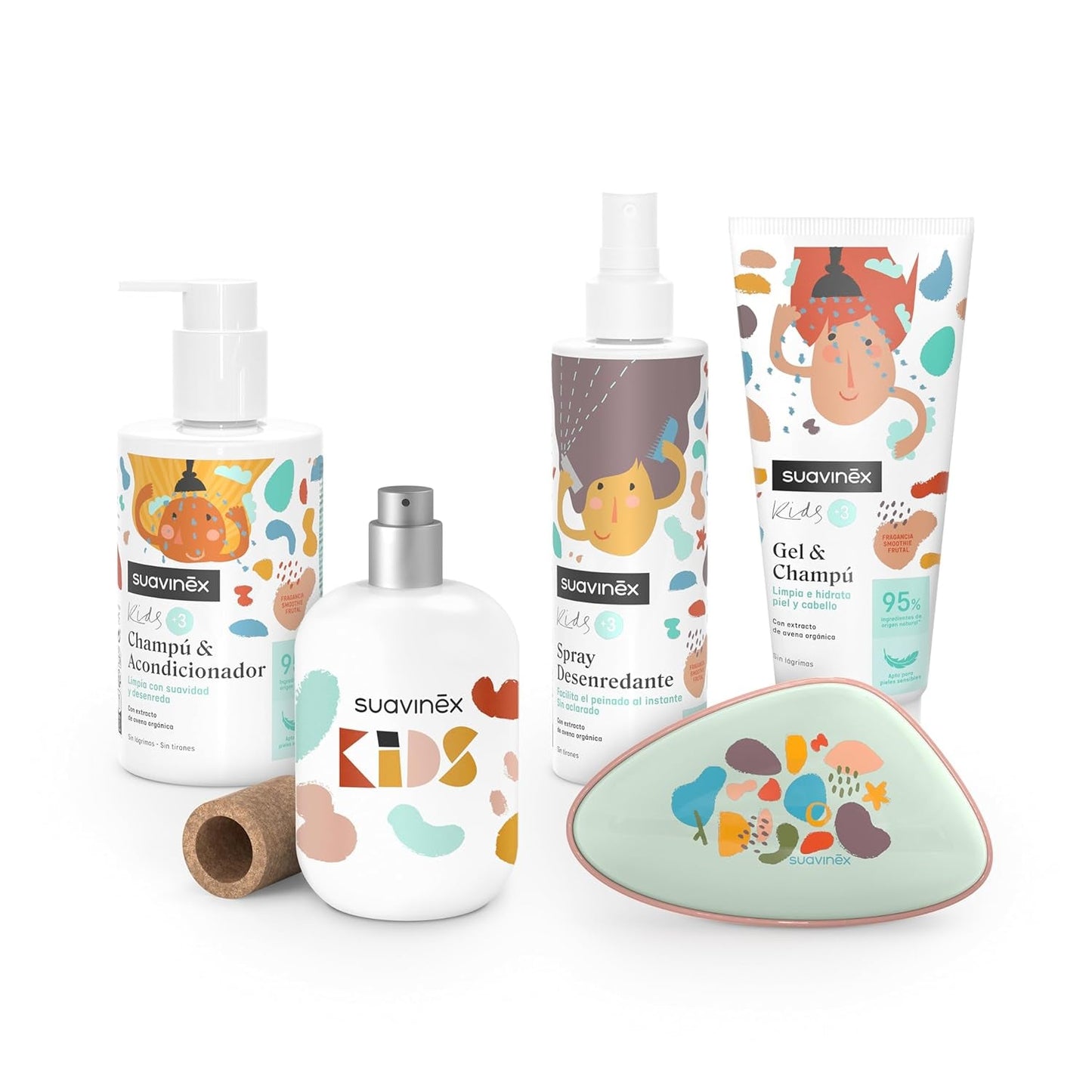 Suavinex, champú de cuidado para niños de 3 a 10 años, sin alérgenos, sin parabenos, sin siliconas, apto para pieles sensibles, sin lágrimas ni tirones, 95% ingredientes de origen natural, Infantil - Baño y Cuidado de la piel Naty Shop