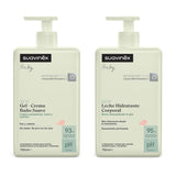 Suavinex, Syndet champú bebé para piel y cabello, sin jabón, 750ml + loción corporal hidratante, 750ml, apto para pieles sensibles y recién nacidos, con un 90%-93% de ingredientes naturales. Niños - Baño y Cuidado de la Piel Naty Shop Título predeterminado