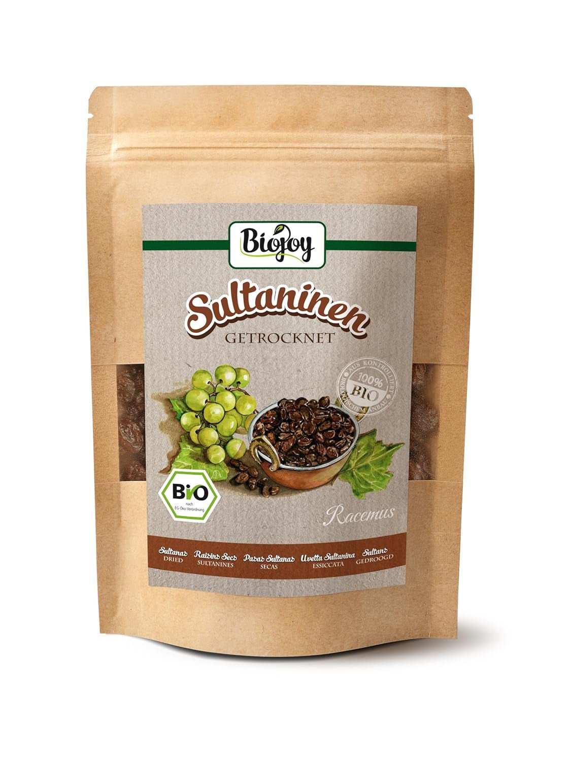 Pasas pasas Biojoy (500 g), secas y sin azufre Naty Shop productos deshidratados 250 G