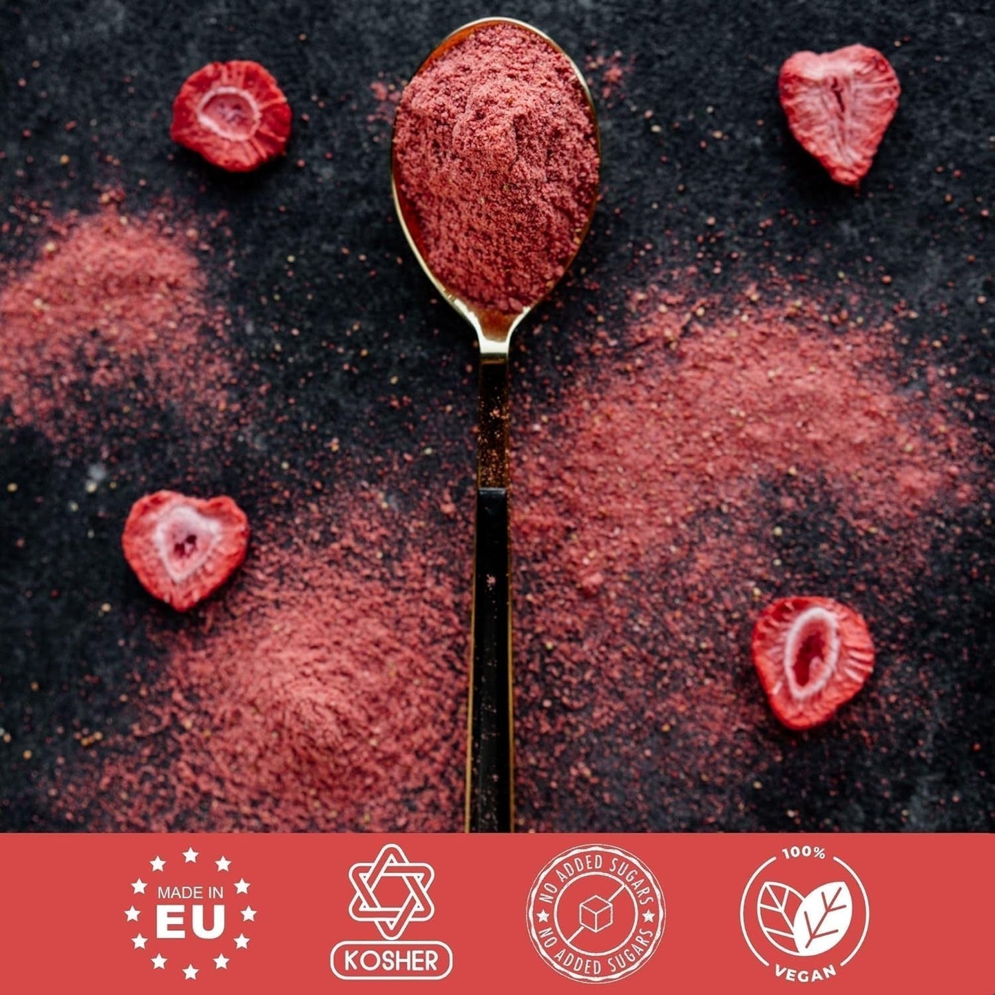 Fresas liofilizadas de verano - pack de 5 - sin azúcar, 100% naturales, deliciosos snacks crujientes para niños y mayores, ideal para cereales y luncheras (55g) Productos deshidratados Naty Shop