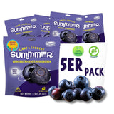 Fresas liofilizadas de verano - pack de 5 - sin azúcar, 100% naturales, deliciosos snacks crujientes para niños y mayores, ideales para cereales y luncheras (55g) Productos deshidratados Naty Shop Pack de 5 Arándanos