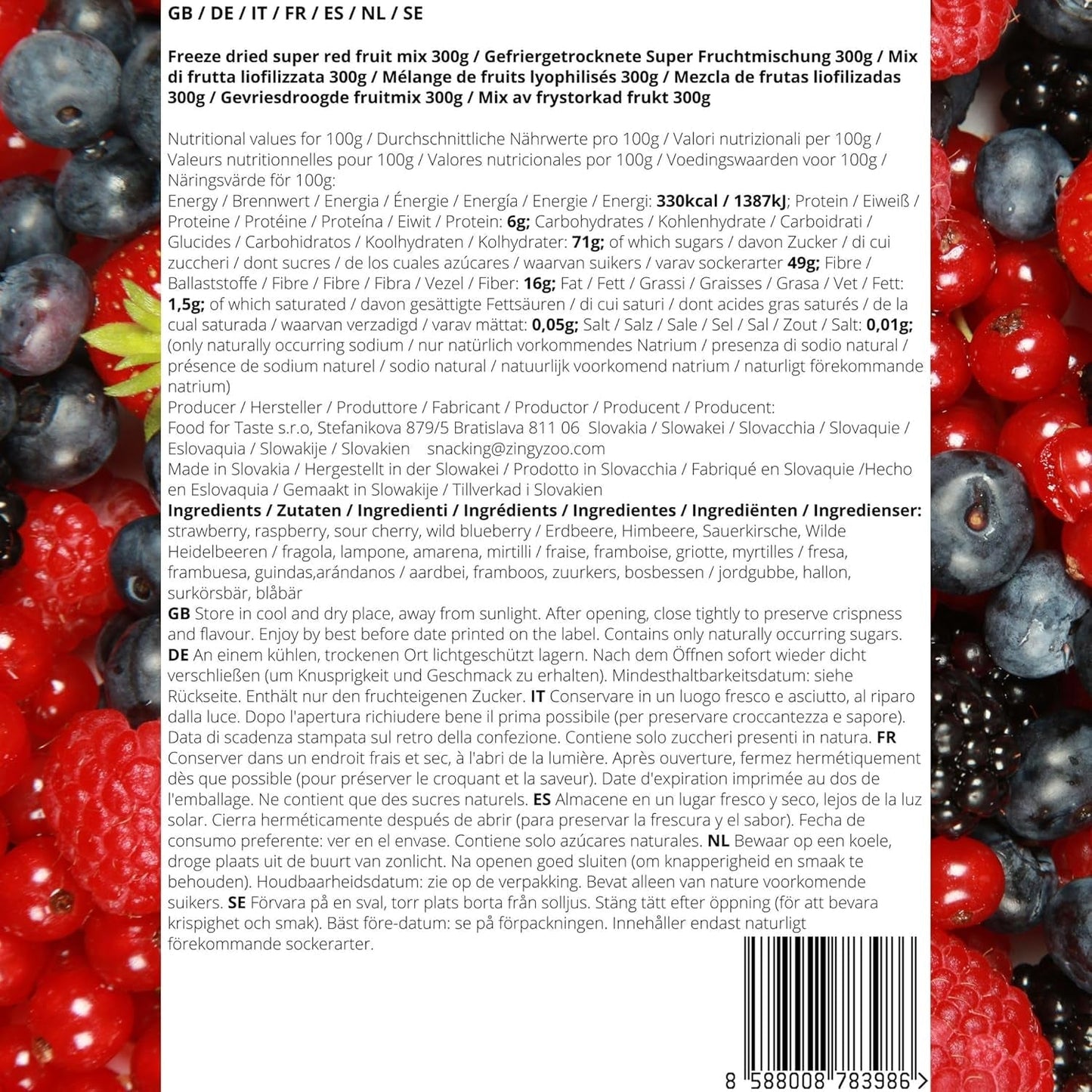 Mezcla de frutas liofilizadas Super Berries | XL 300g Frutos secos sin azúcar | Frutos secos | Frutos secos Liofilizados Fresas Frambuesas Arándanos Liofilizados ZingyZoo Productos deshidratados Naty Shop