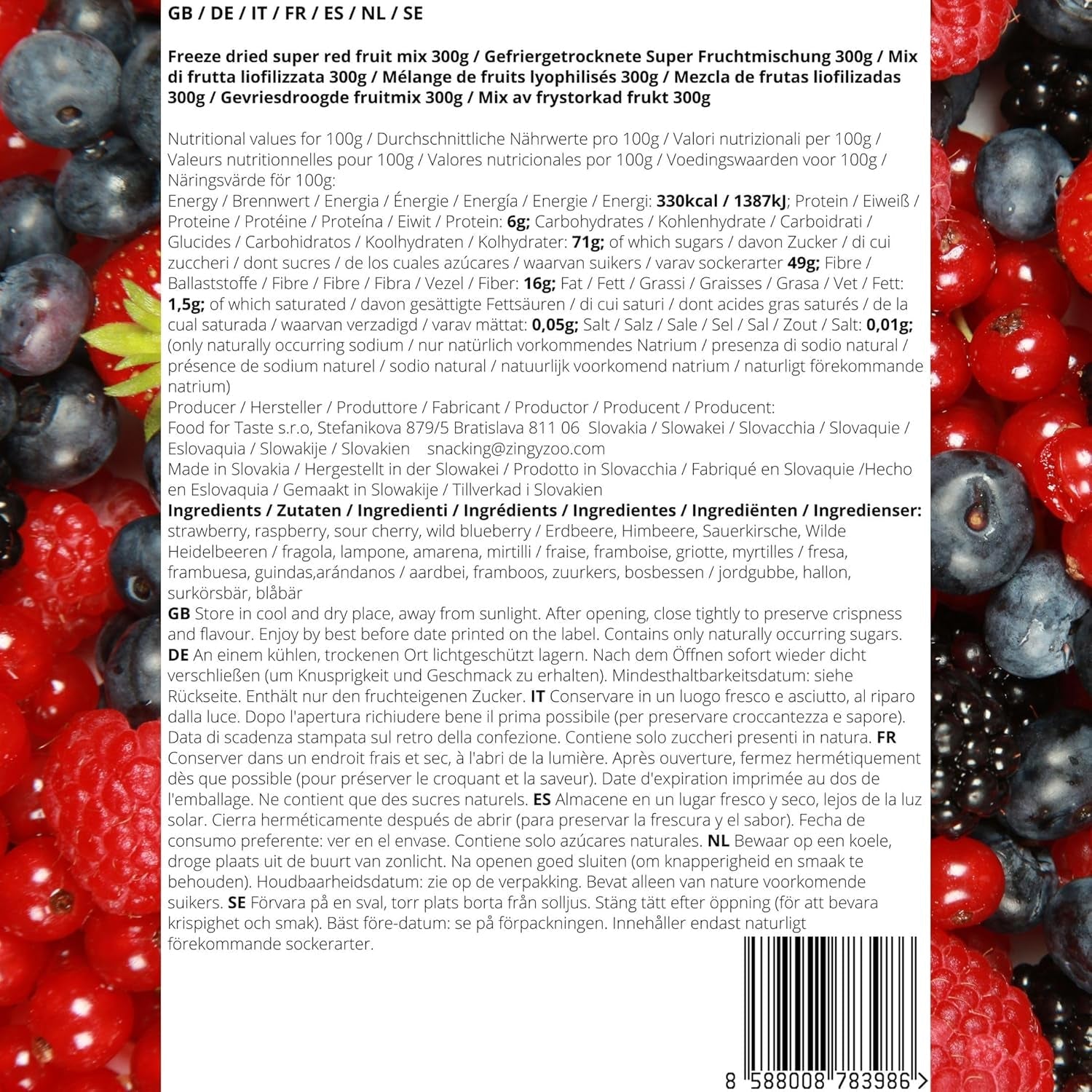 Mezcla de frutas liofilizadas Super Berries | XL 300g Frutos secos sin azúcar | Frutos secos | Frutos secos Liofilizados Fresas Frambuesas Arándanos Liofilizados ZingyZoo Productos deshidratados Naty Shop