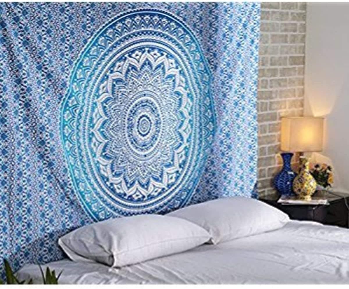 Tapiz aakriti gallery funda de cama mandala de algodón Hogar - Accesorios y Decoración Naty Shop Azul 13L X 4.1B Cm