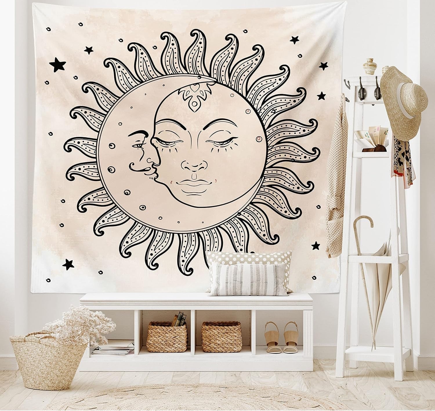 Tapiz abakuhaus Wanderlust mundo animal mapa dibujos Hogar - Accesorios y Decoración Naty Shop Gris Antracita Tostado 230L X 140B Cm