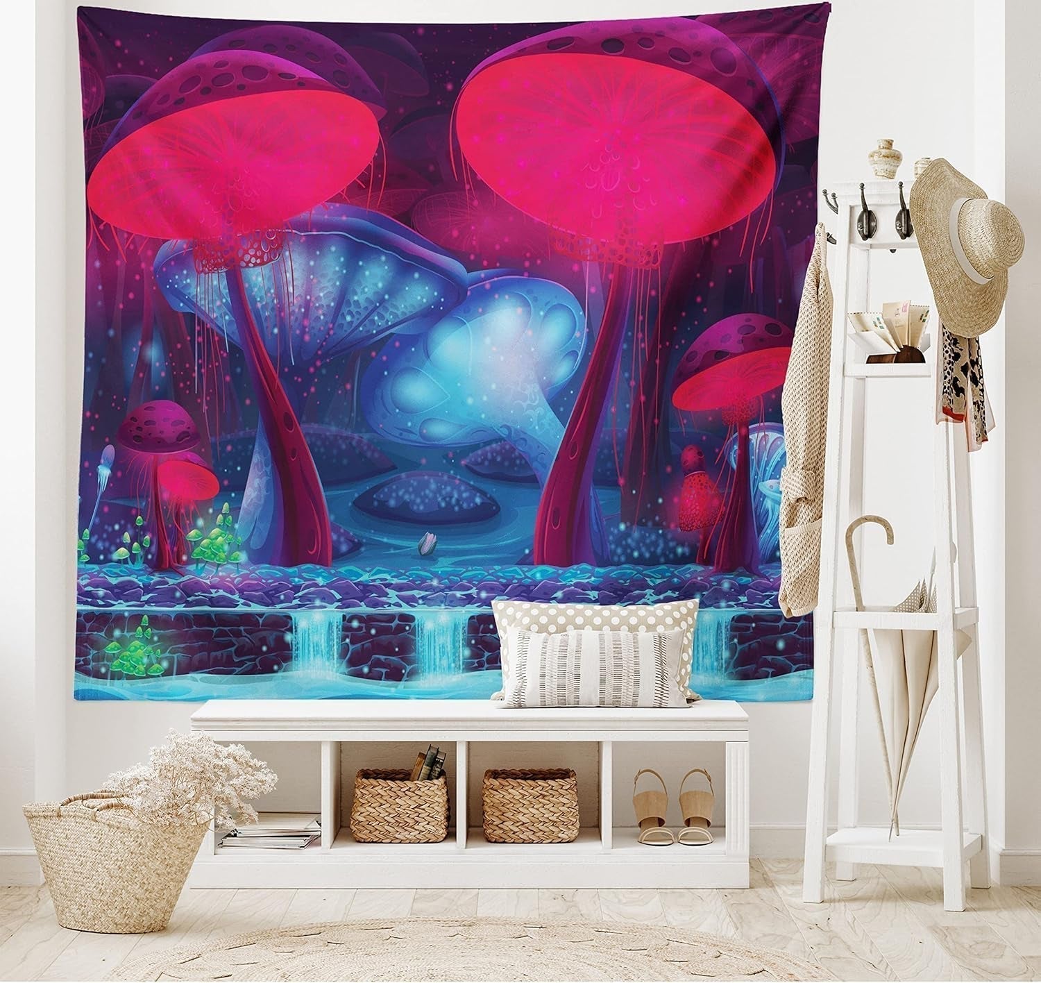 Tapiz abakuhaus Wanderlust mundo animal mapa dibujos Hogar - Accesorios y Decoración Naty Shop Azul Claro Rojo 150L X 110B Cm