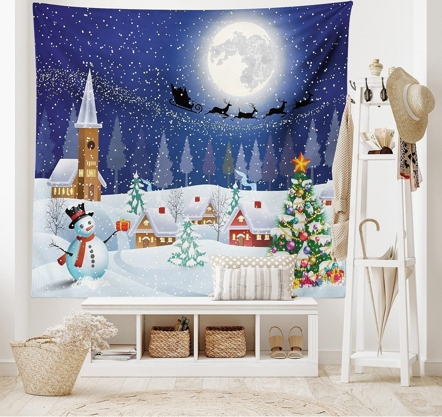 Tapiz abakuhaus Wanderlust mundo animal mapa dibujos Hogar - Accesorios y Decoración Naty Shop Azul Blanco 150L X 110B Cm