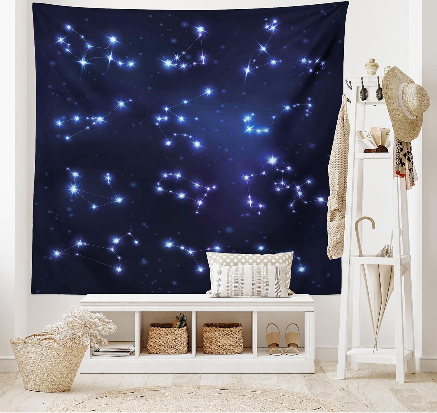 Tapiz abakuhaus Wanderlust mundo animal mapa dibujos Hogar - Accesorios y Decoración Naty Shop Azul oscuro 230L X 140B Cm