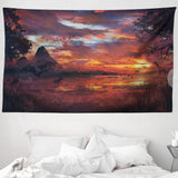 Tapiz abakuhaus pasión por los viajes animales mapa del mundo dibujos Hogar - Accesorios y Decoración Naty Shop Naranja Negro 230L X 140B Cm