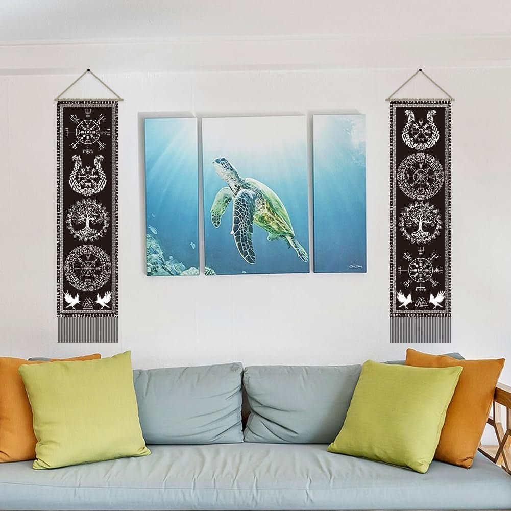 Tapiz artesanal símbolo vikingo árbol de la vida runas Casa - Accesorios y Decoración Naty Shop