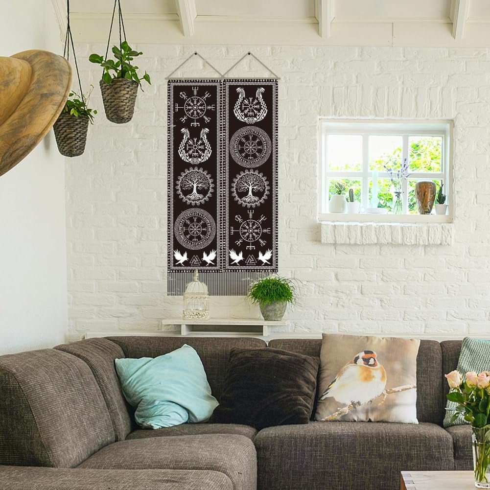 Tapiz artesanal símbolo vikingo árbol de la vida runas Casa - Accesorios y Decoración Naty Shop