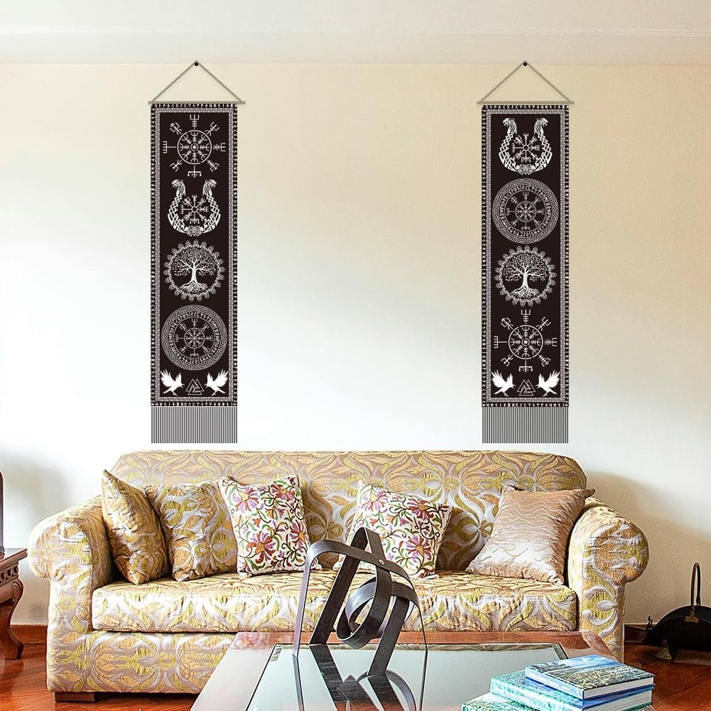 Tapiz artesanal símbolo vikingo árbol de la vida runas Casa - Accesorios y Decoración Naty Shop