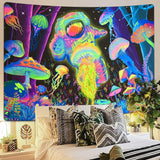 Tapiz alishomtll luz negra arte abstracto de pared Hogar - Accesorios y Decoración Naty Shop