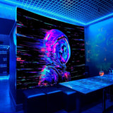 Tapiz alishomtll calavera fluorescente astronauta luz negra Hogar - Accesorios y Decoración Naty Shop