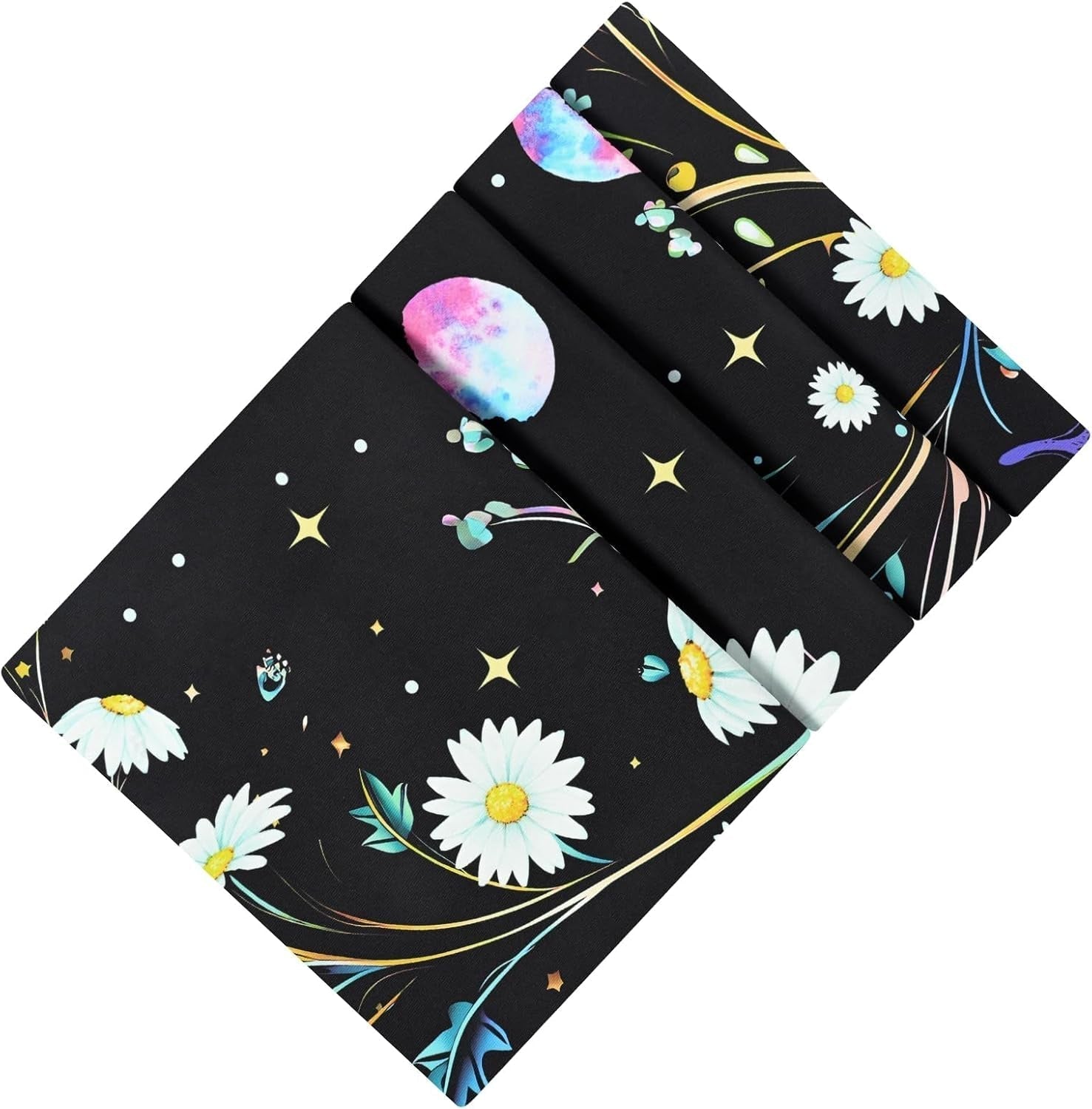 Tapiz alishomtll mariposa fase lunar floral margarita negro Hogar - Accesorios y Decoración Naty Shop