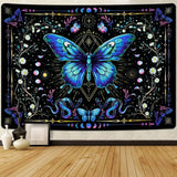 Tapiz alishomtll mariposa fase lunar floral margarita negro Hogar - Accesorios y Decoración Naty Shop Multi 210L X 150B Cm