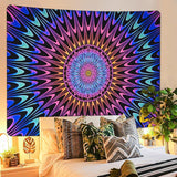 Tapiz alishomtll mandala de colores luz negra art Hogar - Accesorios y Decoración Naty Shop