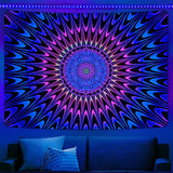 Tapiz alishomtll mandala de colores arte luz negra Hogar - Accesorios y Decoración Naty Shop 210L X 150B Cm