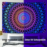 Tapiz alishomtll mandala de colores luz negra art Hogar - Accesorios y Decoración Naty Shop