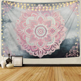 Tapiz alishomtll mandala indio bohemio tela Hogar - Accesorios y Decoraciones Naty Shop Gris Rosa 210.1L X 150.1B Cm