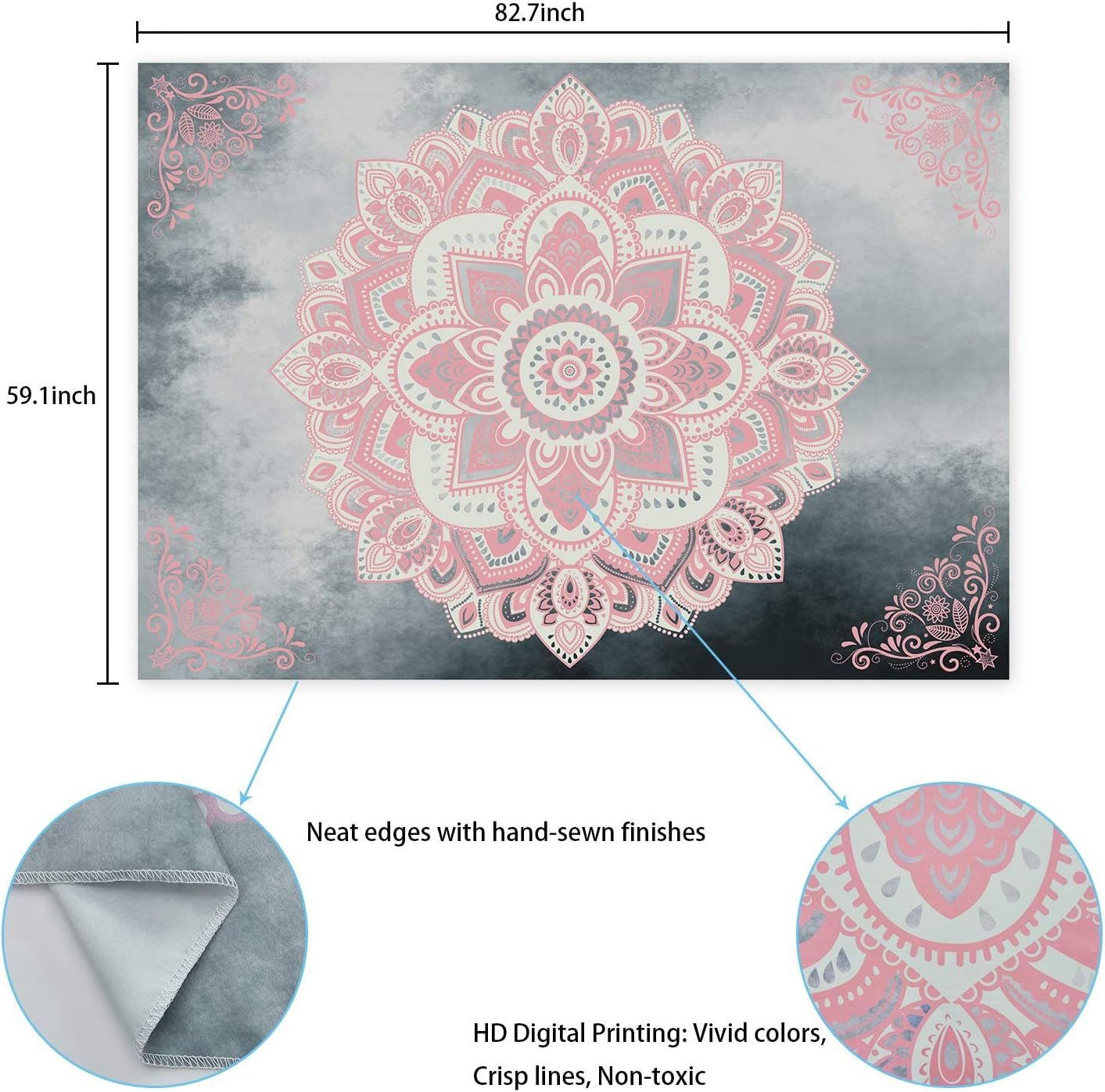 Tapiz alishomtll mandala indio bohemio lienzo Hogar - Accesorios y Decoración Naty Shop