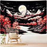 Tapiz alishomtll escena de montaña luna bosque montañas Hogar - Accesorios y Decoración Naty Shop