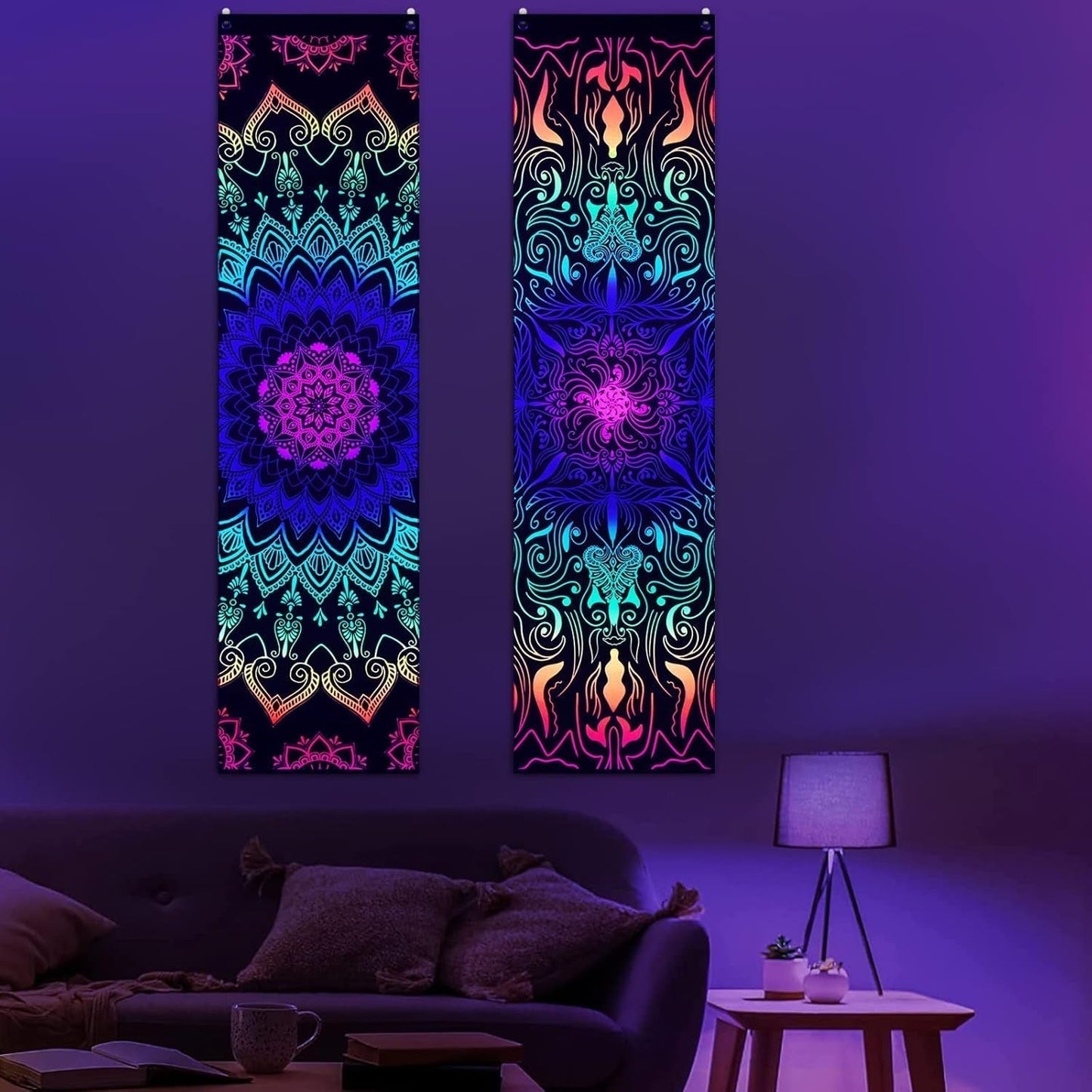 Tapiz alishomtll pack mandala bohemio reactivo vertical Hogar - Accesorios y Decoración Naty Shop 2 paquetes 120X32.5Cm