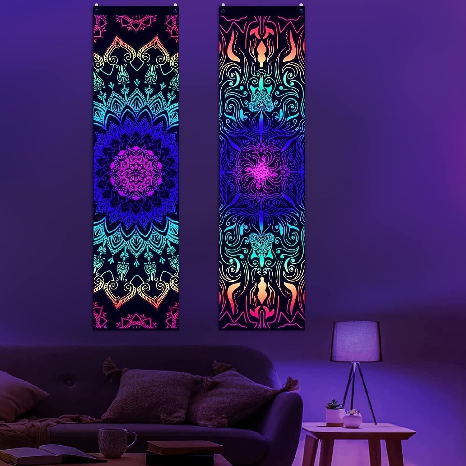Tapiz alishomtll pack mandala bohemio reactivo vertical Hogar - Accesorios y Decoración Naty Shop 2 paquetes 120X32.5Cm