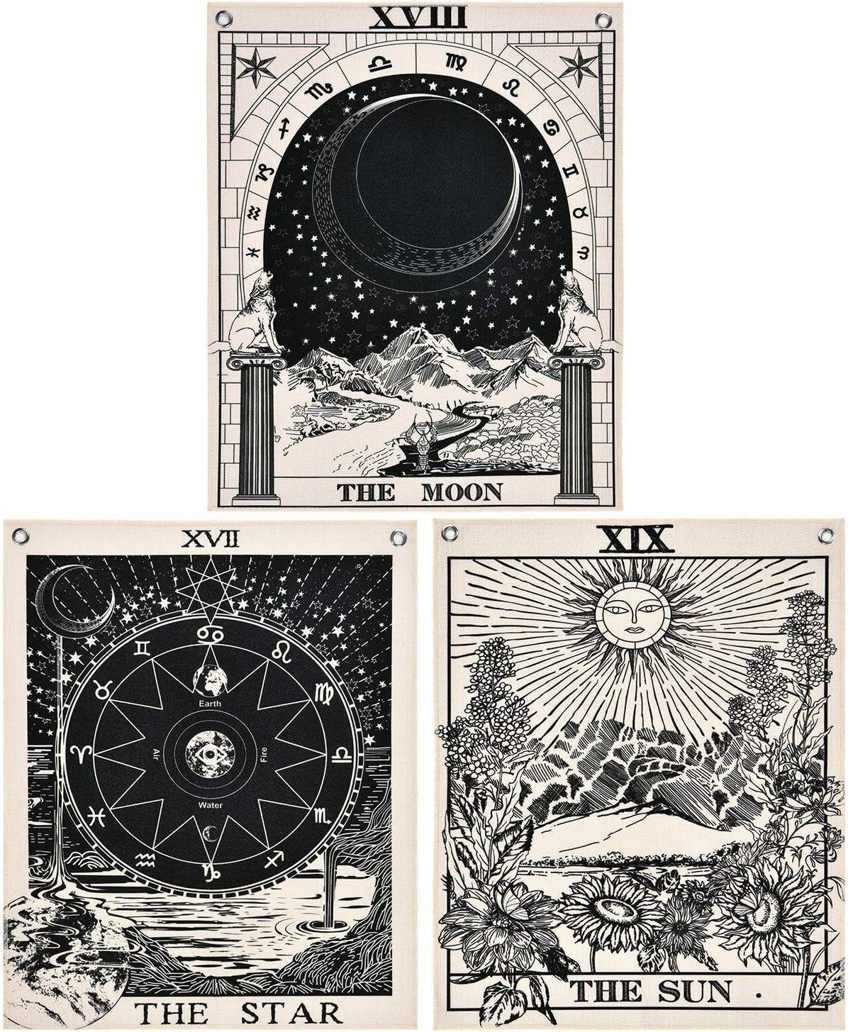 Tapiz alishomtll tarot set sol luna estrellas Hogar - Accesorios y Decoración Naty Shop