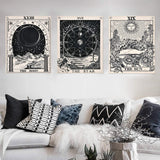 Alishomtll tapiz tarot set sol luna estrellas Hogar - Accesorios y Decoración Naty Shop Set de tarot (blanco y negro) 40 X 50 Cm