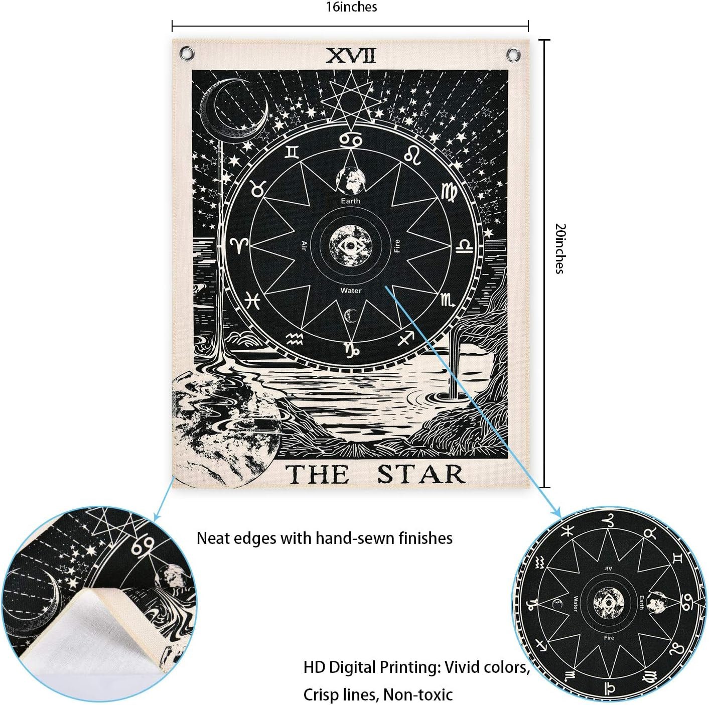 Tapiz alishomtll tarot set sol luna estrellas Hogar - Accesorios y Decoración Naty Shop