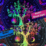 Tapiz alishomtll árbol vida fluorescente sol y luna Hogar - Accesorios y Decoración Naty Shop