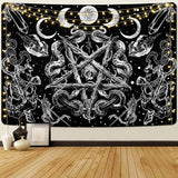 Tapiz alishomtll serpiente bruja estética pentagrama gótico pared Hogar - Accesorios y Decoraciones Naty Shop Pentagrama 210L X 150B Cm