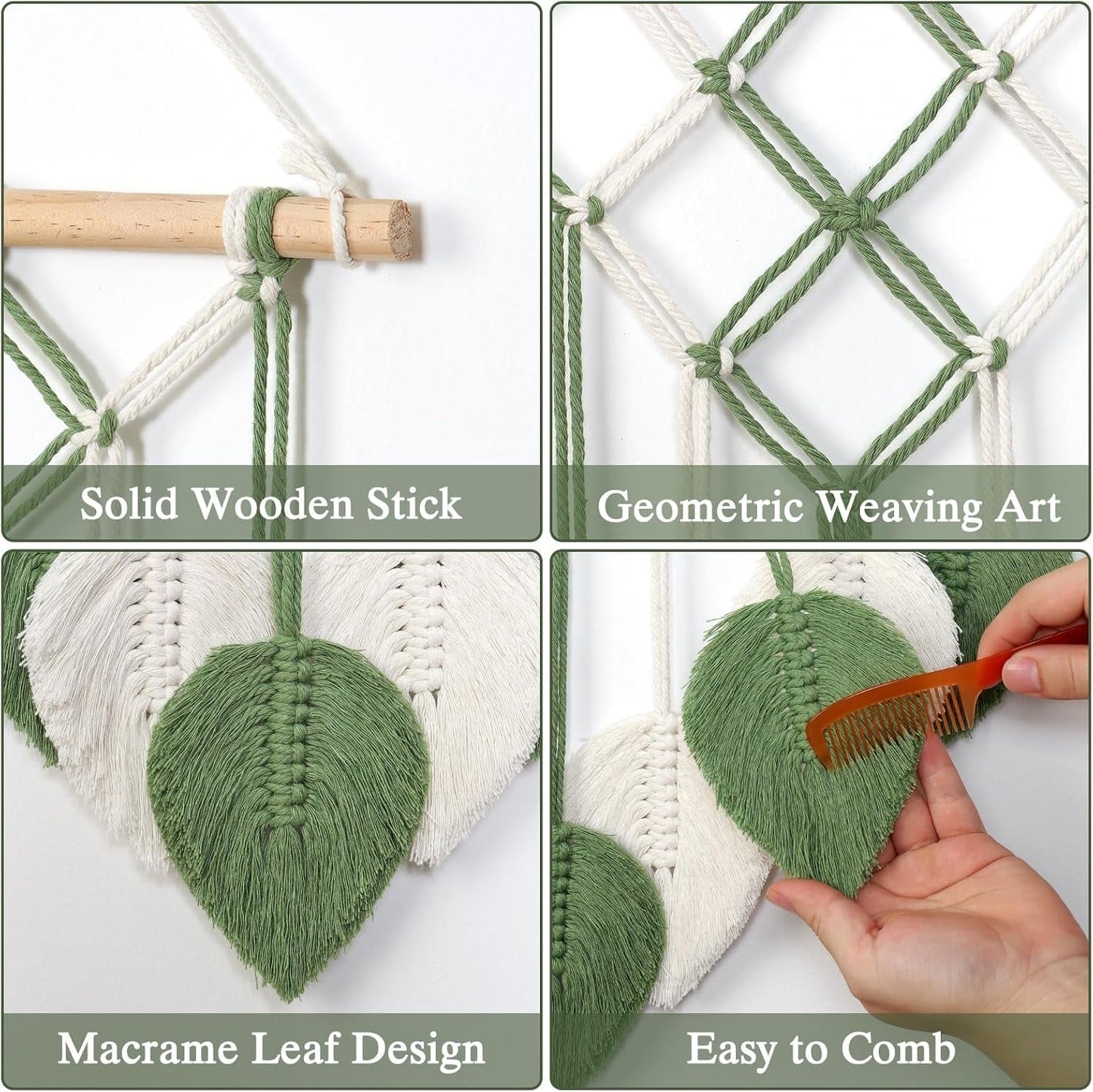 Tapiz tapiz astnico tejido hojas verdes Hogar - Accesorios y Decoración Naty Shop