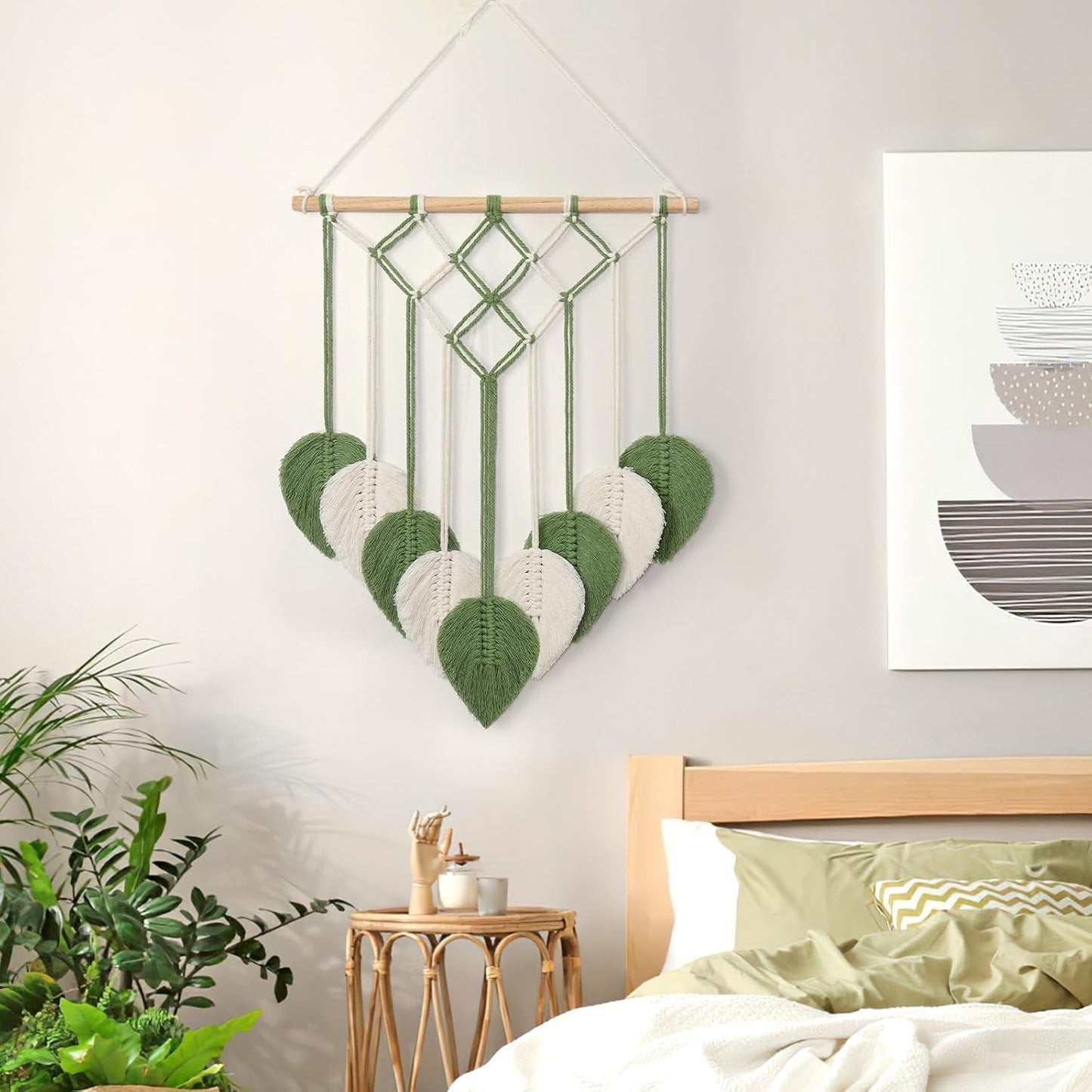 Tapiz tapiz astnico tejido hojas verdes Hogar - Accesorios y Decoración Naty Shop