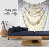Tapiz mandala dorado metálico manta de playa de algodón indio Casa - Accesorios y Decoraciones Naty Shop