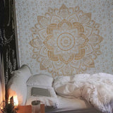 Tapiz mandala dorado metálico manta de playa de algodón indio Casa - Accesorios y Decoraciones Naty Shop