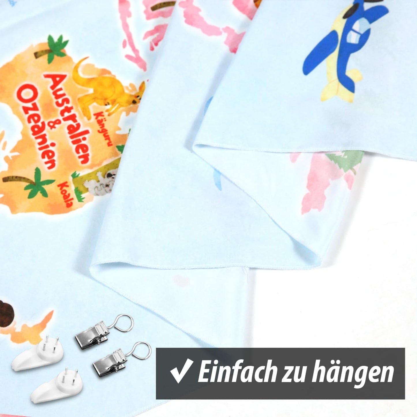 Tapiz Bashom mapamundi animal alemán para niños Hogar - Accesorios y Decoración Naty Shop