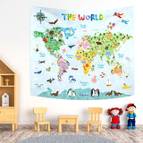 Tapiz Bashom mapa del mundo animal alemán para niños Hogar - Accesorios y Decoración Naty Shop Tp-001
