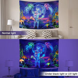 Tapiz betylfoy luz negra astronauta plantas reactivas medusas Hogar - Accesorios y Decoración Naty Shop