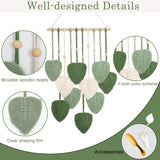 Tapiz betylfoy cuentas de madera hojas verdes Hogar - Accesorios y Decoración Naty Shop