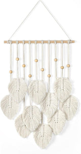 Tapiz betylfoy cuentas de madera hojas verdes Hogar - Accesorios y Decoración Naty Shop Beige